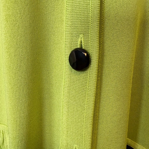 Misook Knit Jacket Bright Green Button Front Tailored Women’s Size Small - Picture 6 of 10